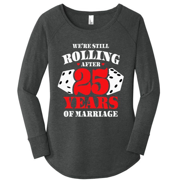 Couples Married 25 Years Funny 25th Wedding Anniversary Women's Perfect Tri Tunic Long Sleeve Shirt