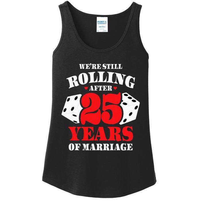 Couples Married 25 Years Funny 25th Wedding Anniversary Ladies Essential Tank