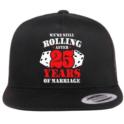 Couples Married 25 Years Funny 25th Wedding Anniversary Flatbill Hat