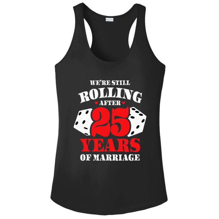 Couples Married 25 Years Funny 25th Wedding Anniversary Ladies PosiCharge Competitor Racerback Tank