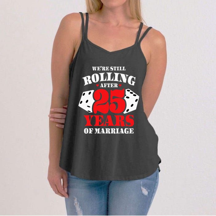 Couples Married 25 Years Funny 25th Wedding Anniversary Women's Strappy Tank