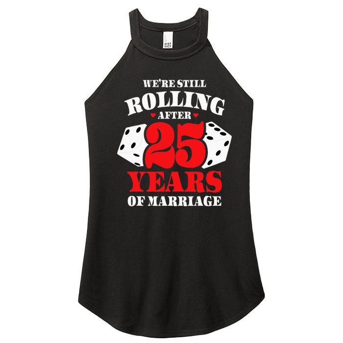 Couples Married 25 Years Funny 25th Wedding Anniversary Women's Perfect Tri Rocker Tank