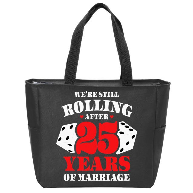 Couples Married 25 Years Funny 25th Wedding Anniversary Zip Tote Bag