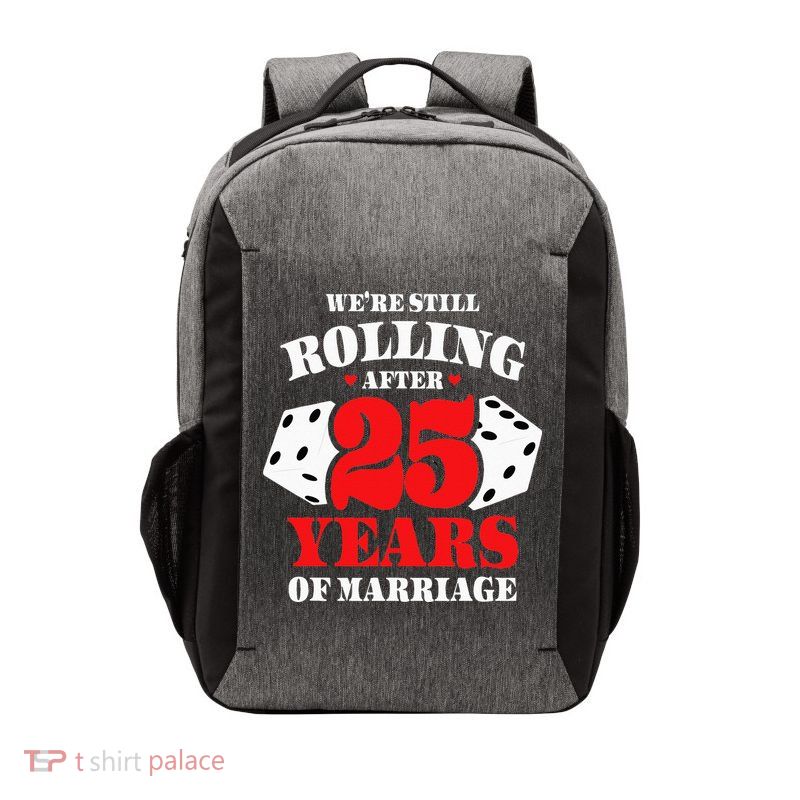 Couples Married 25 Years Funny 25th Wedding Anniversary Vector Backpack