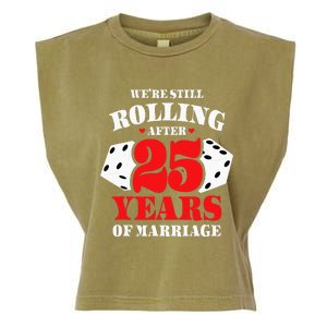 Couples Married 25 Years Funny 25th Wedding Anniversary Garment-Dyed Women's Muscle Tee