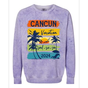 Cancun Mexico 2024 Summer Vacation Matching Family Group Colorblast Crewneck Sweatshirt