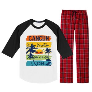 Cancun Mexico 2024 Summer Vacation Matching Family Group Raglan Sleeve Pajama Set