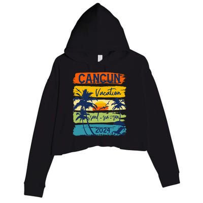 Cancun Mexico 2024 Summer Vacation Matching Family Group Crop Fleece Hoodie