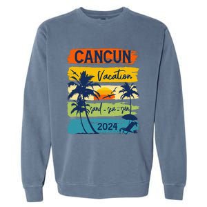 Cancun Mexico 2024 Summer Vacation Matching Family Group Garment-Dyed Sweatshirt