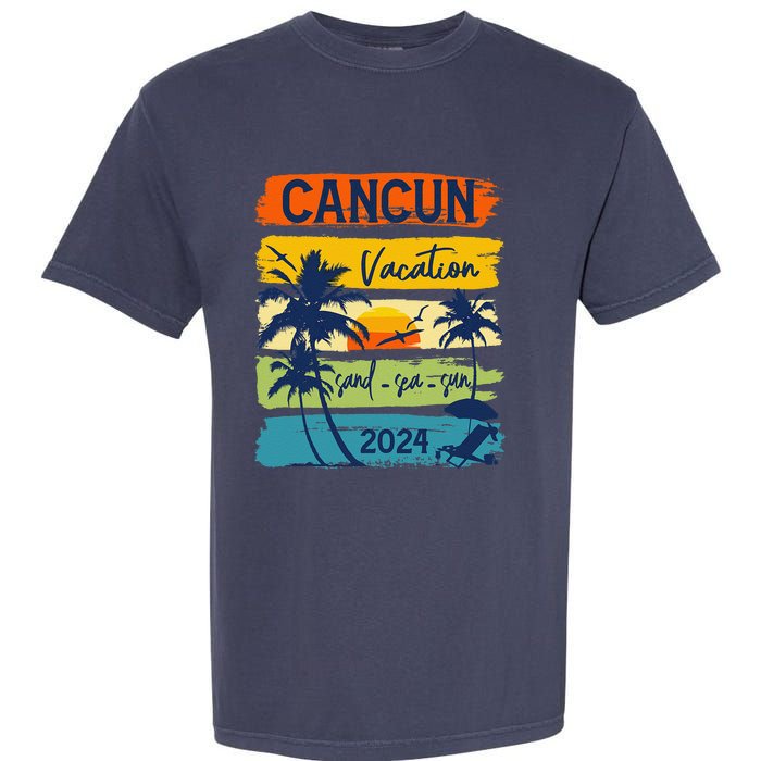 Cancun Mexico 2024 Summer Vacation Matching Family Group Garment-Dyed Heavyweight T-Shirt