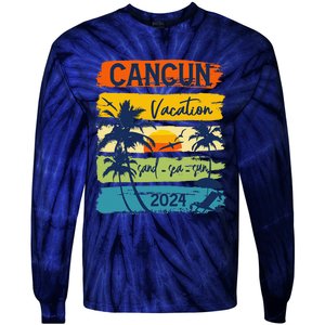 Cancun Mexico 2024 Summer Vacation Matching Family Group Tie-Dye Long Sleeve Shirt