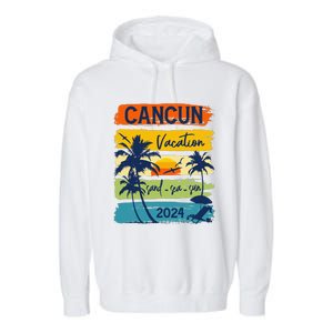 Cancun Mexico 2024 Summer Vacation Matching Family Group Garment-Dyed Fleece Hoodie