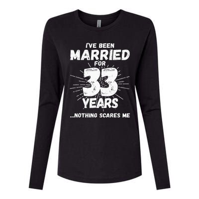 Couples Married 33 Years Funny 33rd Wedding Anniversary Womens Cotton Relaxed Long Sleeve T-Shirt