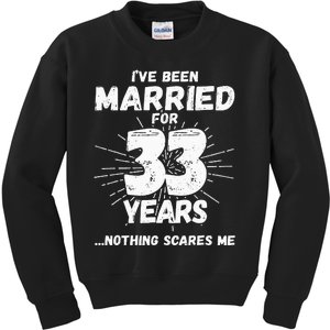 Couples Married 33 Years Funny 33rd Wedding Anniversary Kids Sweatshirt