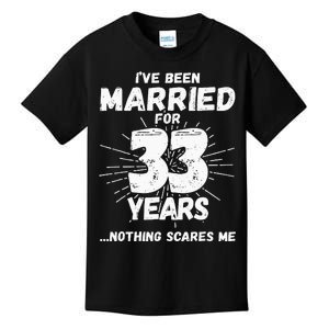 Couples Married 33 Years Funny 33rd Wedding Anniversary Kids T-Shirt