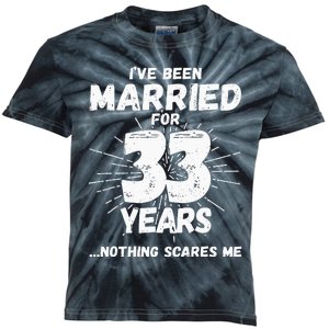 Couples Married 33 Years Funny 33rd Wedding Anniversary Kids Tie-Dye T-Shirt