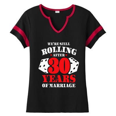 Couples Married 30 Years Funny 30th Wedding Anniversary Ladies Halftime Notch Neck Tee