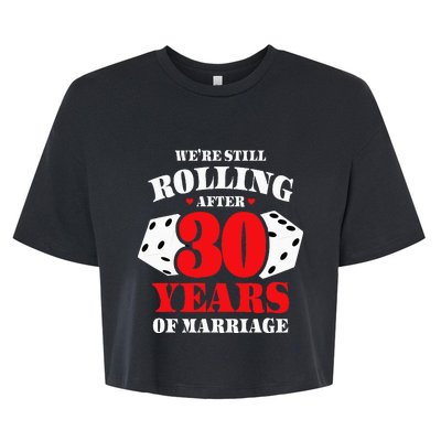 Couples Married 30 Years Funny 30th Wedding Anniversary Bella+Canvas Jersey Crop Tee