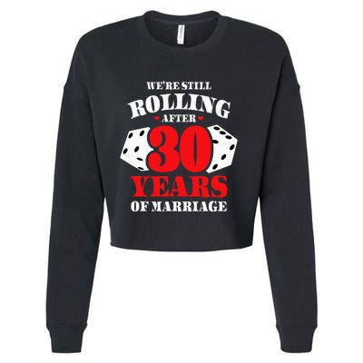 Couples Married 30 Years Funny 30th Wedding Anniversary Cropped Pullover Crew