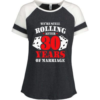 Couples Married 30 Years Funny 30th Wedding Anniversary Enza Ladies Jersey Colorblock Tee