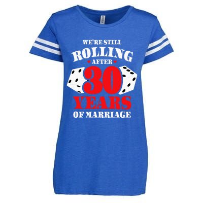 Couples Married 30 Years Funny 30th Wedding Anniversary Enza Ladies Jersey Football T-Shirt