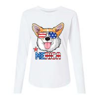 Corgi Merica 4th Of July Kids Boy Girl Dog Puppy Womens Cotton Relaxed Long Sleeve T-Shirt