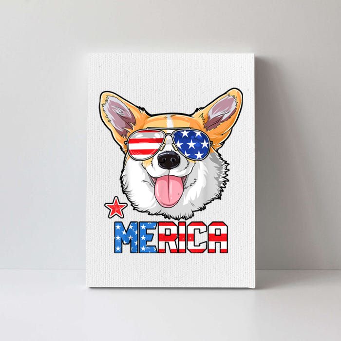 Corgi Merica 4th Of July Kids Boy Girl Dog Puppy Canvas