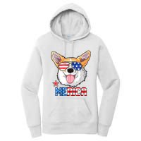 Corgi Merica 4th Of July Kids Boy Girl Dog Puppy Women's Pullover Hoodie