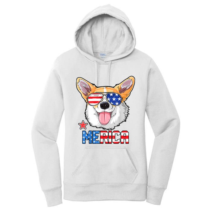 Corgi Merica 4th Of July Kids Boy Girl Dog Puppy Women's Pullover Hoodie