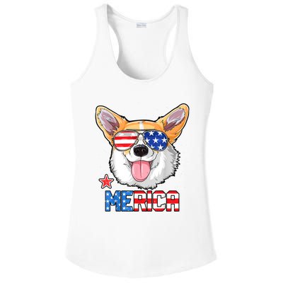 Corgi Merica 4th Of July Kids Boy Girl Dog Puppy Ladies PosiCharge Competitor Racerback Tank