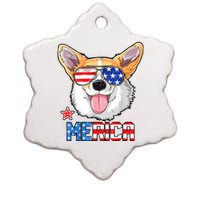 Corgi Merica 4th Of July Kids Boy Girl Dog Puppy Ceramic Star Ornament