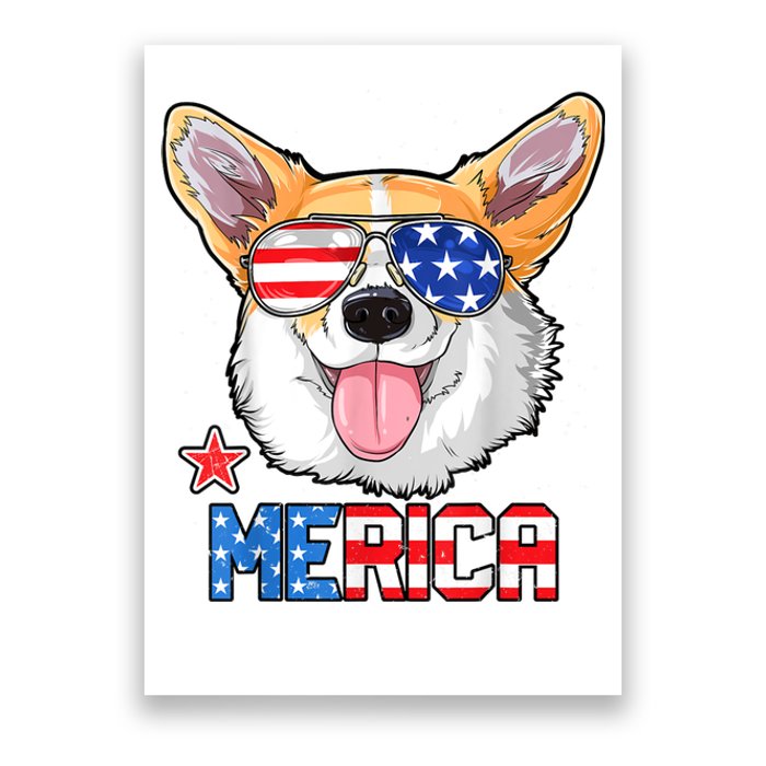 Corgi Merica 4th Of July Kids Boy Girl Dog Puppy Poster