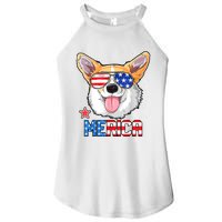 Corgi Merica 4th Of July Kids Boy Girl Dog Puppy Women's Perfect Tri Rocker Tank