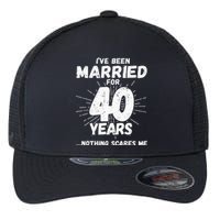 Couples Married 40 Years Funny 40th Wedding Anniversary Flexfit Unipanel Trucker Cap