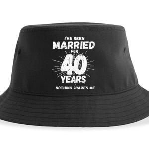 Couples Married 40 Years Funny 40th Wedding Anniversary Sustainable Bucket Hat