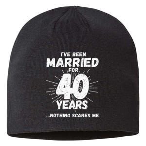 Couples Married 40 Years Funny 40th Wedding Anniversary Sustainable Beanie