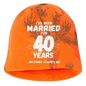 Couples Married 40 Years Funny 40th Wedding Anniversary Kati - Camo Knit Beanie