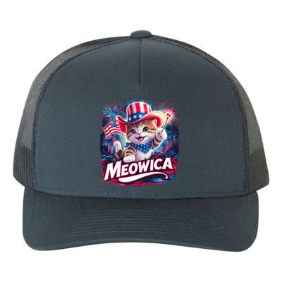 Cool Meowica 4th Of July Cat Yupoong Adult 5-Panel Trucker Hat