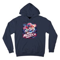 Cool Meowica 4th Of July Cat Hoodie