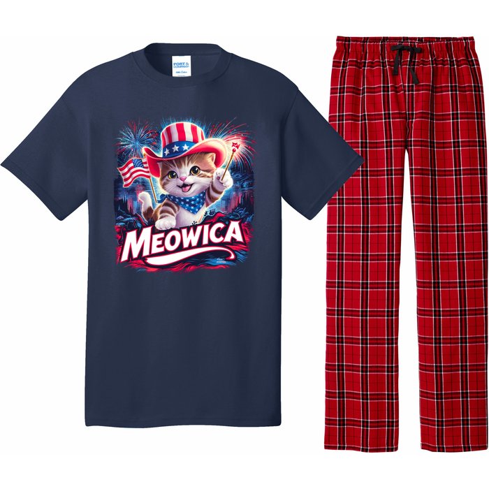 Cool Meowica 4th Of July Cat Pajama Set