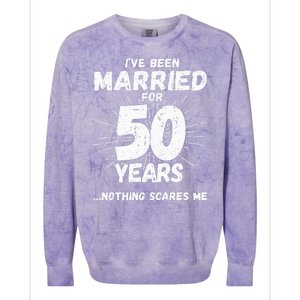 Couples Married 50 Years Funny 50th Wedding Anniversary Colorblast Crewneck Sweatshirt