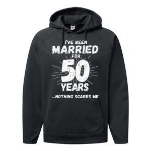 Couples Married 50 Years Funny 50th Wedding Anniversary Performance Fleece Hoodie