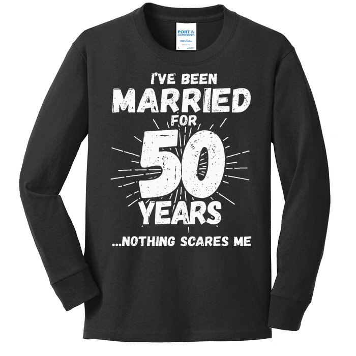 Couples Married 50 Years Funny 50th Wedding Anniversary Kids Long Sleeve Shirt