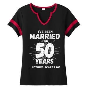 Couples Married 50 Years Funny 50th Wedding Anniversary Ladies Halftime Notch Neck Tee