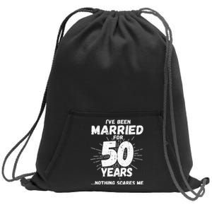 Couples Married 50 Years Funny 50th Wedding Anniversary Sweatshirt Cinch Pack Bag