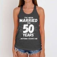 Couples Married 50 Years Funny 50th Wedding Anniversary Women's Knotted Racerback Tank