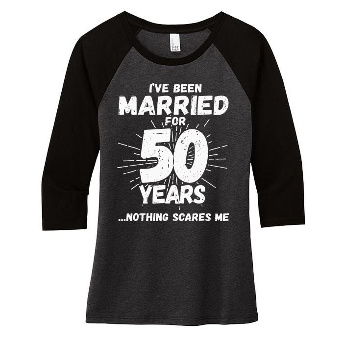 Couples Married 50 Years Funny 50th Wedding Anniversary Women's Tri-Blend 3/4-Sleeve Raglan Shirt