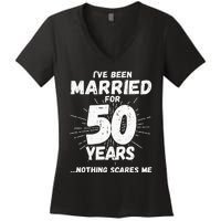 Couples Married 50 Years Funny 50th Wedding Anniversary Women's V-Neck T-Shirt