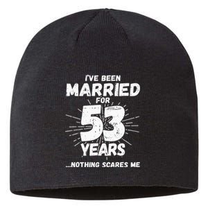 Couples Married 53 Years Funny 53rd Wedding Anniversary Sustainable Beanie