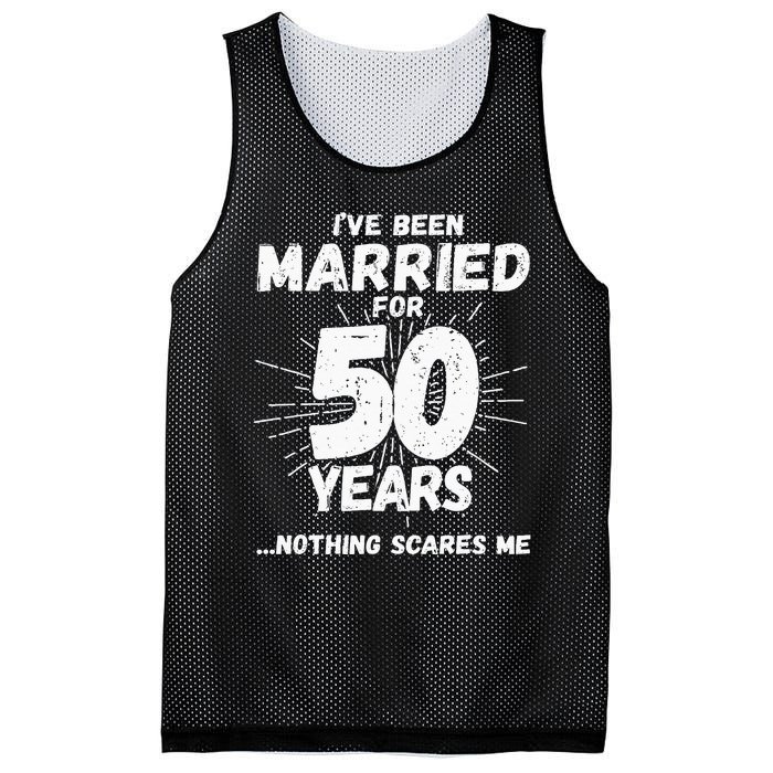 Couples Married 50 Years Funny 50th Wedding Anniversary Mesh Reversible Basketball Jersey Tank